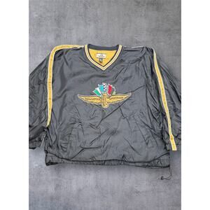 Vtg Indianapolis Speedway Pullover Windbreaker Mns Sm Black Sweatshirt 1990s Y2K
